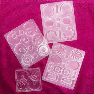4pcs Silicone Jewelry Mold for resin diy craft flexible pendant charm necklace